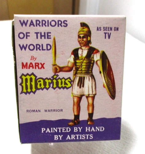 VINTAGE MARX WARRIORS OF THE WORLDS ROMAN SOLDIERS "MARIUS" TOY SOLDIER MIB