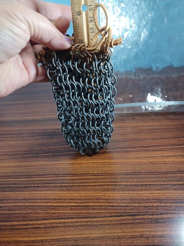 Cartera/bolsa medieval de cota de malla retro gótica renacentista de metal hecha a mano cincha - Imagen 6 de 8