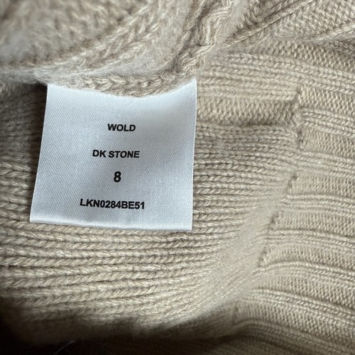 Barbour Cable Knit Sleeveless Sweater Beige Wool Blend Womens Size 8 M - Picture 5 of 8