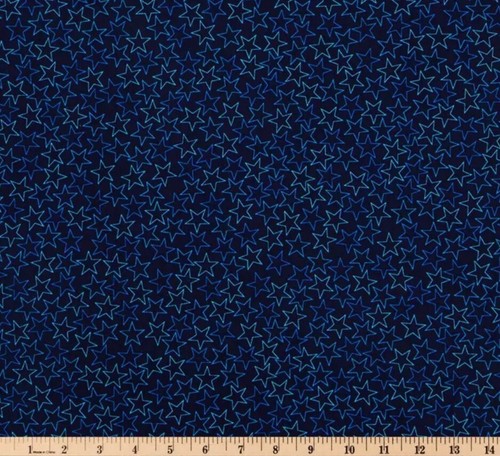 Blue Stars Cotton Fabric Fat Quarter, 18" by 22", Patriotic FQ - Picture 2 of 5