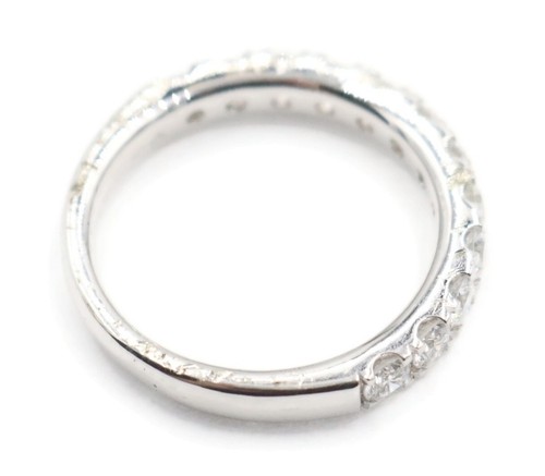0.95 ctw Round Cut Lab Grown Diamond 14KT White Gold 3.1mm 12 Stone Band Ring - Picture 20 of 24