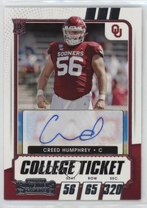2021 Panini Contenders Draft Picks College Ticket Creed Humphrey Rookie Auto RC