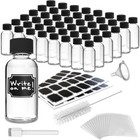 2 Oz Glass Bottles with Lids 48 PK | Leakproof Clear Glass Shot Bottles with ...