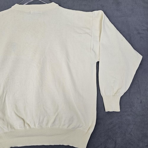 Vintage North Wales Sportswear Sweater Mens Large Cream Golf Knit Pullover - Picture 10 of 16