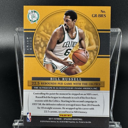 Bill Russell 2017-18 Panini Opulence Gold Records automático/25 - Imagen 6 de 10