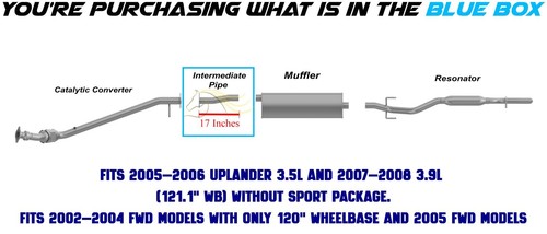 Tubo intermedio de acero inoxidable se adapta a: 02-2008 Uplander, Venture 3,4 L 3,5 L 3,9 L - Imagen 3 de 6