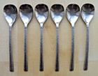 VINERS STUDIO BARK EFFECT STAINLESS STEEL 20cm DESSERT SPOONS GERALD BENNEY X6