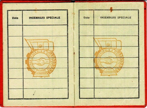 Tarjeta de miembro de la Unión de Sindicatos de Rumania, 1967 RSR - Estampillas de tinta - Imagen 9 de 11