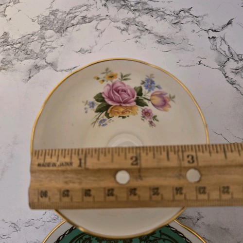 VTG Foley Mint Green Tea Cup & Saucer Gold Gilt~Green~Cabbage Rose~Granny Core - Picture 11 of 11