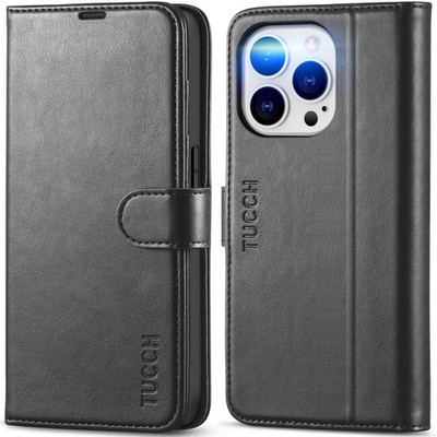 Case Wallet for iPhone 14 5G, [RFID Blocking] 4 Stand [Shockproof TPU Interio...