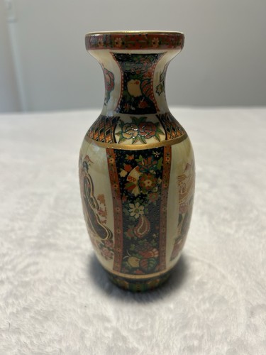 Vintage Satsuma Stil japanische Porzellan Vase Geishas 6" hoch - Bild 2 von 14