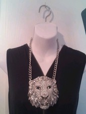 Fashion Jewelry Necklace Unisex Lion And Pierced Earrings