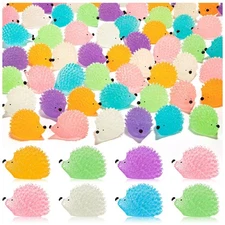 60PCS Luminous Mini Resin Hedgehogs - Cute Miniature Hedgehog Figures, Glow i...