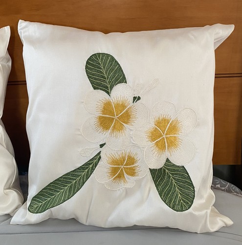 Kissenbezüge 17 x 17 Blumen Seide Kissenbezüge, Plumeria Dekor - Bild 3 von 7