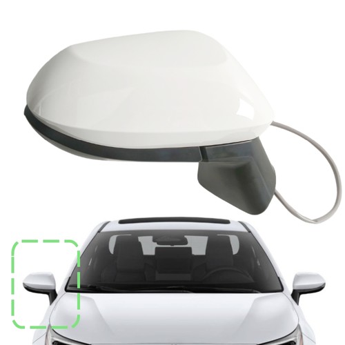 Passenger Side Mirror fits 2020 -24 TOYOTA COROLLA Power NonHeated Painted White - Picture 7 of 8