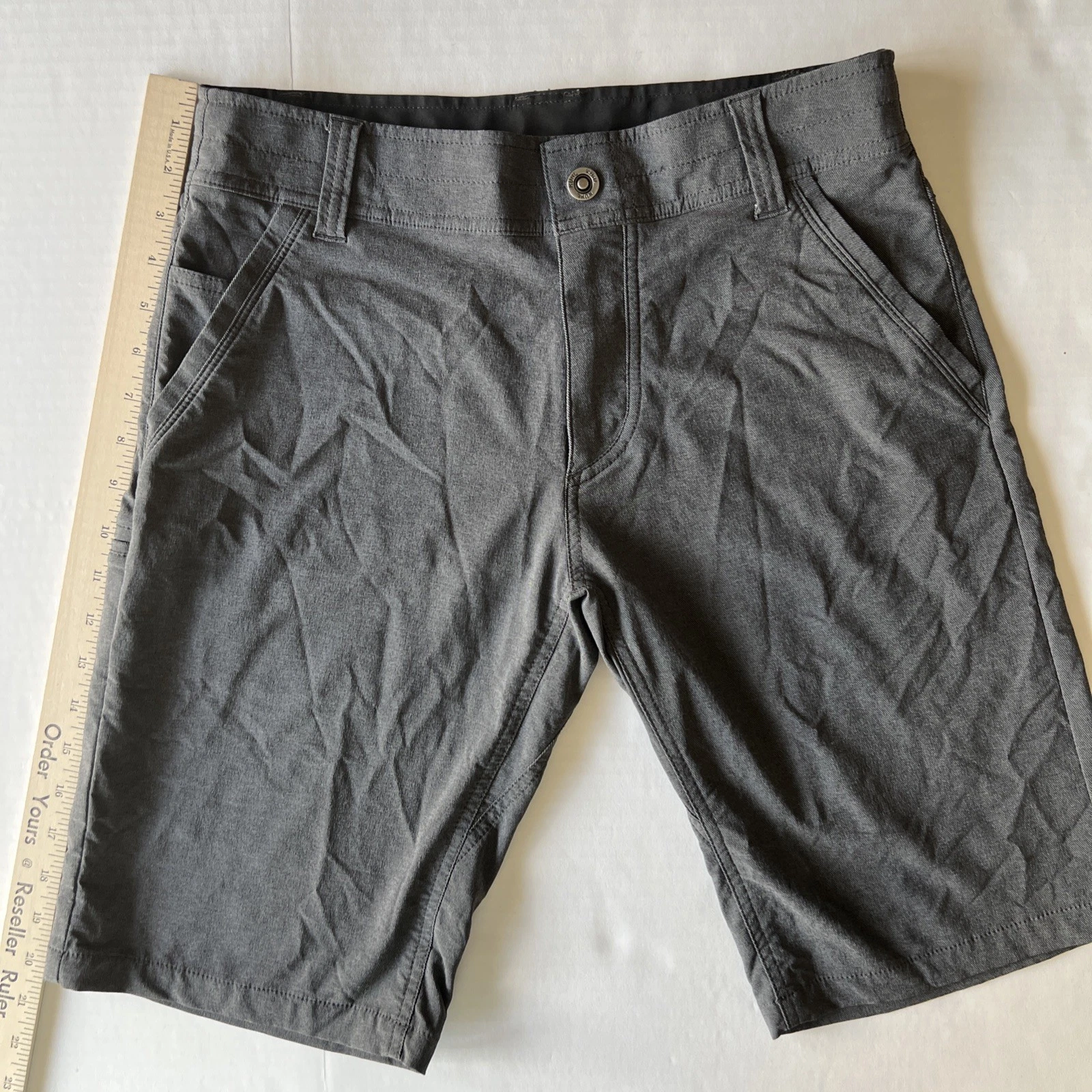 Kuhl Shorts Men's 30 Gray Shift Amphibia Stretch Hiking Water Resistant 11.5"