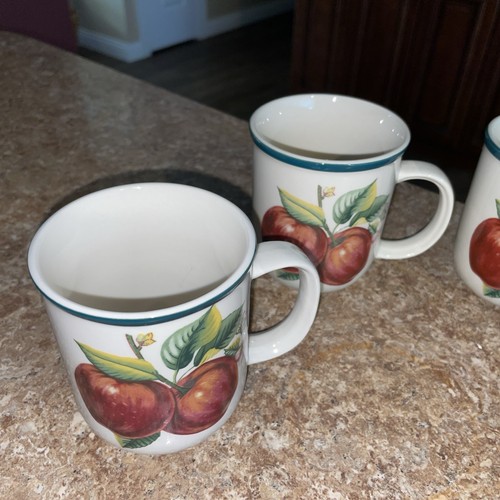 Set of 4 (Four) Casuals By China Pearl Apple Coffee Mugs - Picture 3 of 10