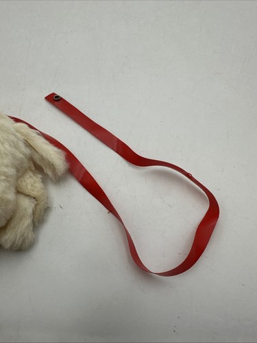RARE 1990s Vintage American Girl Furry White Dog On Red Leash - Loose Legs - Picture 17 of 17