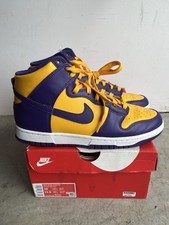 Nike Dunk High LA Lakers Yellow Purple Sneakers, Size 10 DD1399-500