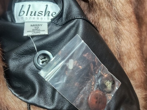 Blushe Expressions Womens 10 Jacket Coat Genuine Leather Reversible Faux Fur Y2K - Picture 20 of 21