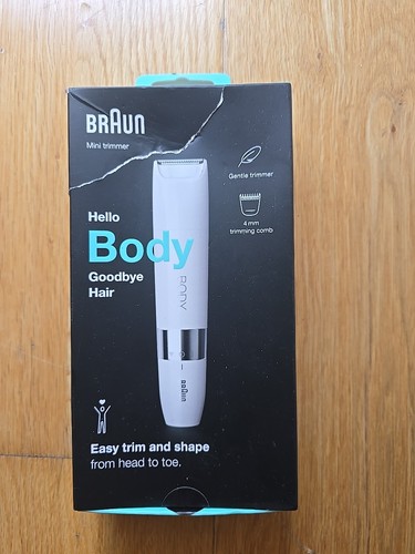 Braun Wet & Dry Mini Body Trimmer, Body Hair Removal, Precision Trimmer - White