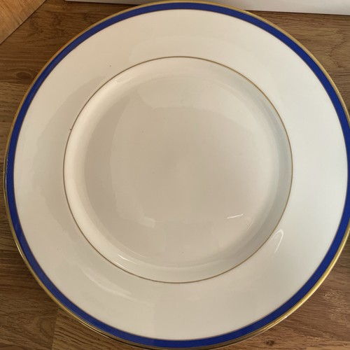 MINTON SATURN BLUE AND GOLD DINNER PLATES SET OF 7 - 27cms WIDE - Picture 7 of 18