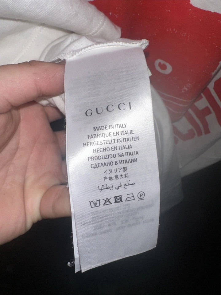 Camiseta Gucci Amore Soave Guccification Tigre Rojo y Blanco Foto 3 de 4