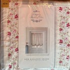 NEW SIMPLY SHABBY CHIC PINK ROSES STRIPE FLORAL (1) BALLOON SHADE VALANCE 63x60”