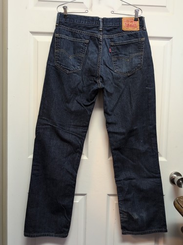 Levi's Mens 514 Jeans. Blue Size 34"X32" Actual Size 32"X31"Zipper Distress - Picture 7 of 13