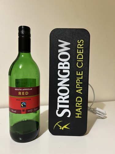 Strongbow Cider beleuchtete Wand LED USB Leuchtkasten Kneipe Schild, Männerhöhle, Bar - Bild 8 von 10