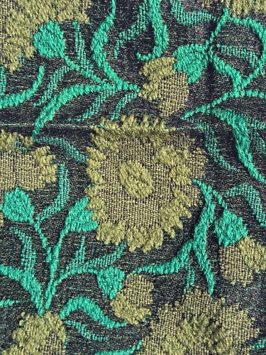 Vintage 50s Ladies Brocade Wool Floral Cigarette Pinup Pant - Picture 9 of 12