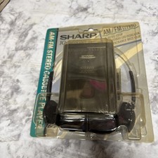 Vintage NIB Sharp JC-180 GY -B AM FM Stereo Cassette Tape Player-Belt Clip