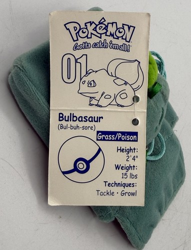 Vintage Pokemon Bulbasaur Stuff Plush (Starline Tri Star) Pouch Lanyard Necklace - Picture 4 of 6