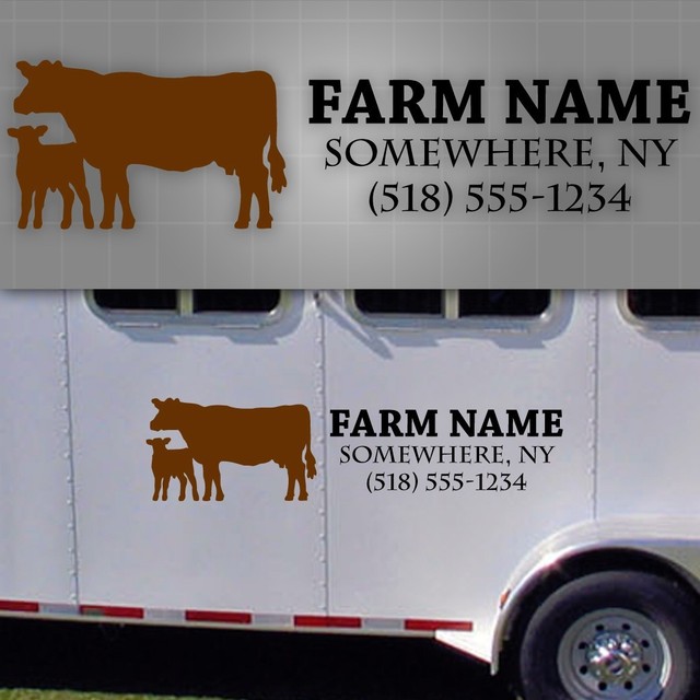Hr2 Custom Horse Trailer Lettering Ranch Cow Farm Decals Truck Name Hr2 Custom Horse Trailer Lettering, Farm Decals For Trucks