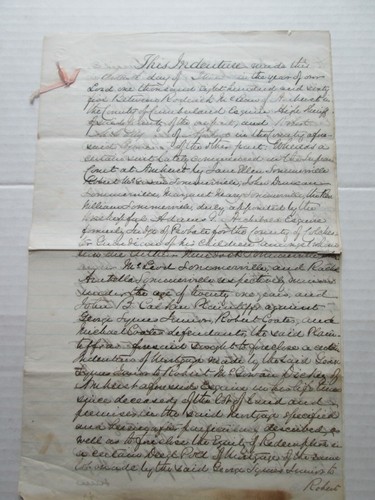 ONE (1) 13th JUNE, 1865 INDENTURE in AMHERST, CUMBERLAND COUNTY, NOVA SCOTIA - Picture 1 of 11
