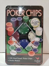 Brand New Cardinal Professional Poker Chips Set (100 Total, Dealer Button) Chip