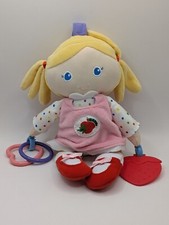The World Of Eric Carle Blonde Girl Plush Rattle 10" Strawberry Caterpillar