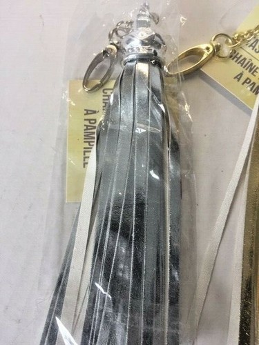 TASSEL Key Ring - Gold or Silver - Pink - Black & White Check - Picture 5 of 6