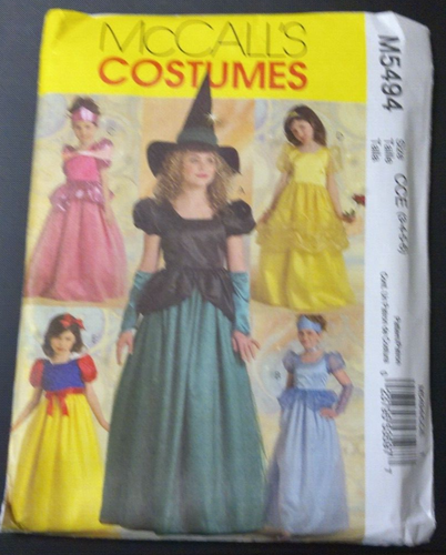 McCalls Costumes Pattern M5494 Girls Princess: Belle/Cinderella More & Witch 3-6 - Picture 1 of 3