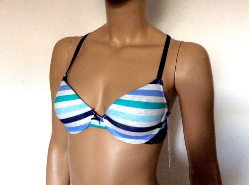 SO Sujetador Algodón Convertible Camiseta 400 Azul Multi Rayas SI381004B Talla 34B, 36B - Imagen 2 de 5