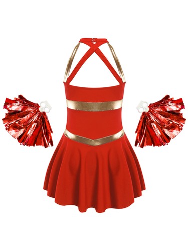 Kids Girls Cheerleading Outfits Dance Costume Dress Uniform Dress Up Party - Picture 93 of 130