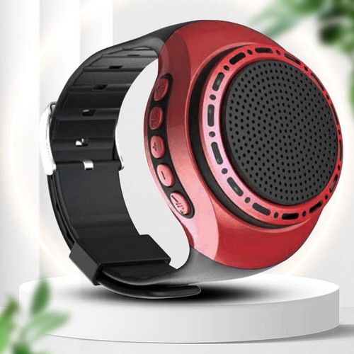 Wrist Watch Speaker FM Radio USB Rechargeable Bluetooth-compatible (Red) - Zdjęcie 1 z 6