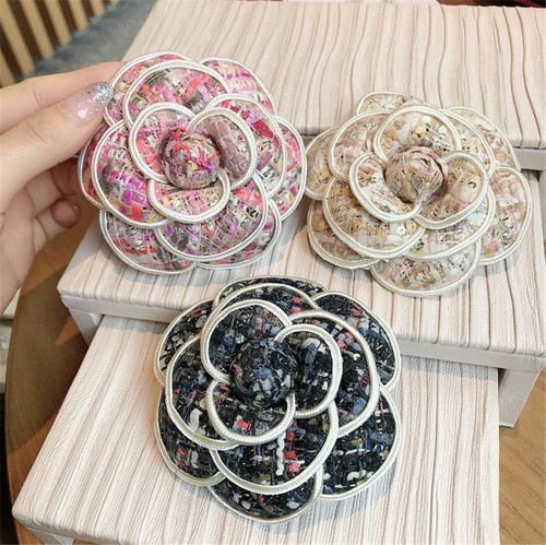 Big Flower Camellia Brooch Women Pins Badge Luxury Handmade Fashion Accessories