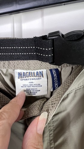 Magellan Sportswear Mens Back Country Pants Nylon Convertible Cargo Khaki 2XL - Picture 6 of 14