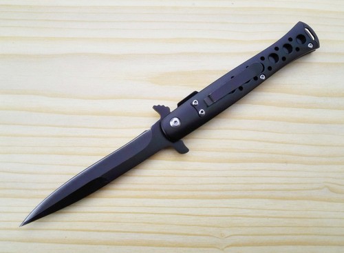 Navaja ALBAINOX 18031 Negra Acero Inox. Hoja 10 Cm.Mango Aluminio.Knive Coltello - Imagen 3 de 5