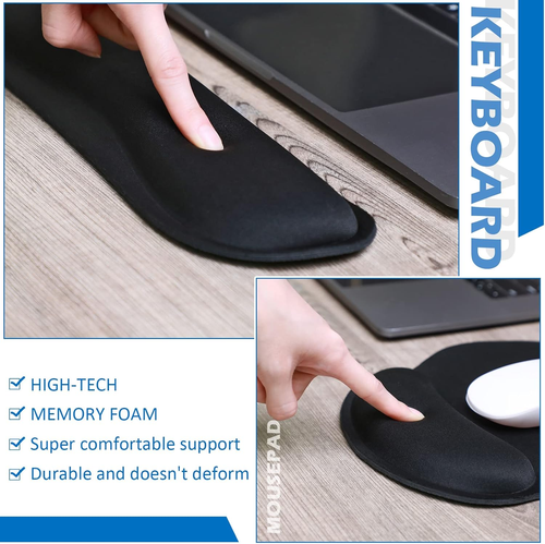 Yunsailing 8 Pcs Ergonomic Mouse Pad and Keyboard with Wrist Support Set Soft Sm - Photo 6/12