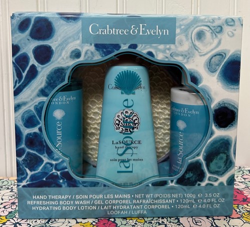 CRABTREE & EVELYN LA SOURCE Handtherapie KÖRPERWÄSCHE Körperlotion Luffa Geschenkset - Bild 1 von 3