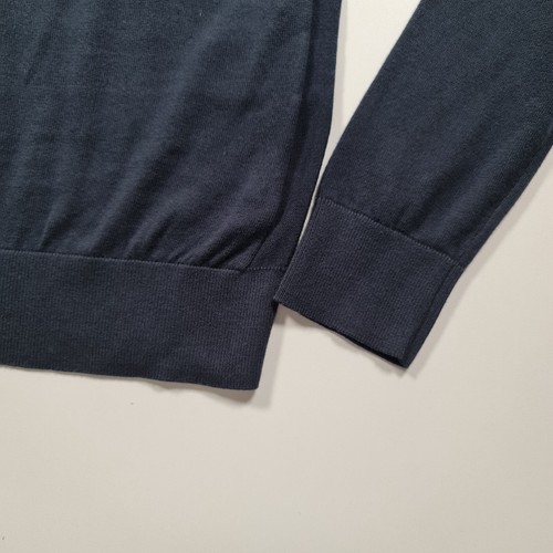 Michael Kors Mens Jumper Navy Blue Small Cotton Knit Pullover Top Long Sleeve - Picture 5 of 9