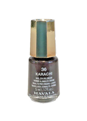 MAVALA 5ml Mini Nagellack Nail Color Cream Karachi sehr dunkles Lila Nr. 36 Lack