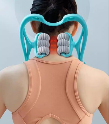 Neck Massager Therapy Neck and Shoulder Dual Trigger Point Roller Self-Massage